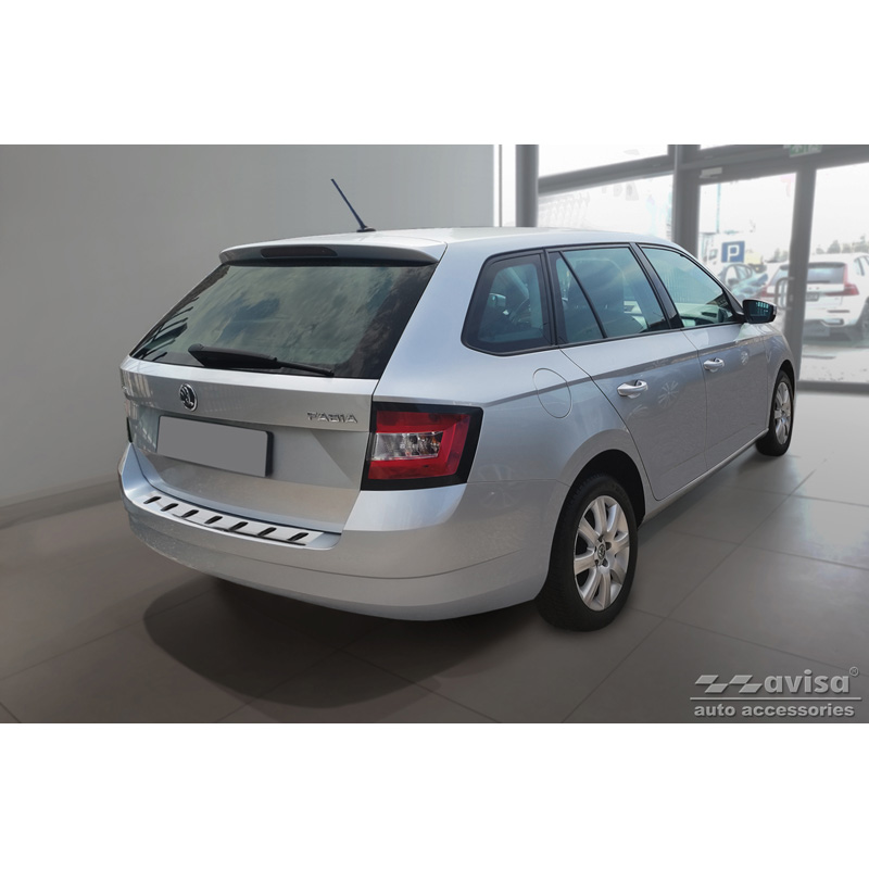 Stainless Steel Rear bumper protector  Skoda Fabia III Combi 2014-2018 'STRONG EDITION'
