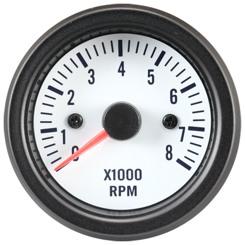 Performance Instrument White Tacho >8000rpm 2/3/4/5/6/8 cyl. 52mm