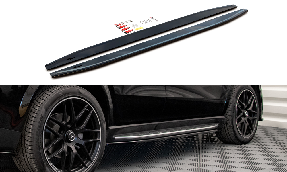 Zijskirts passend voor Mercedes GLE C167 AMG Pakket Coupe / SUV Maxton Glans Zwart
