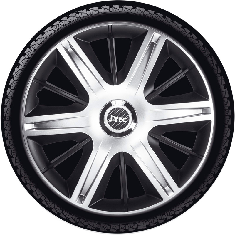 Set J-Tec wheel covers Maximus 16-inch silver/black + chrome ring