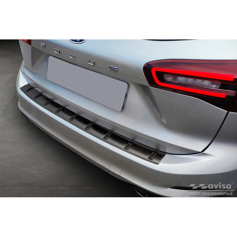 Black Stainless Steel Rear bumper protector  Ford Focus IV Wagon incl. ST-Line 2018- 'STRONG EDITION'