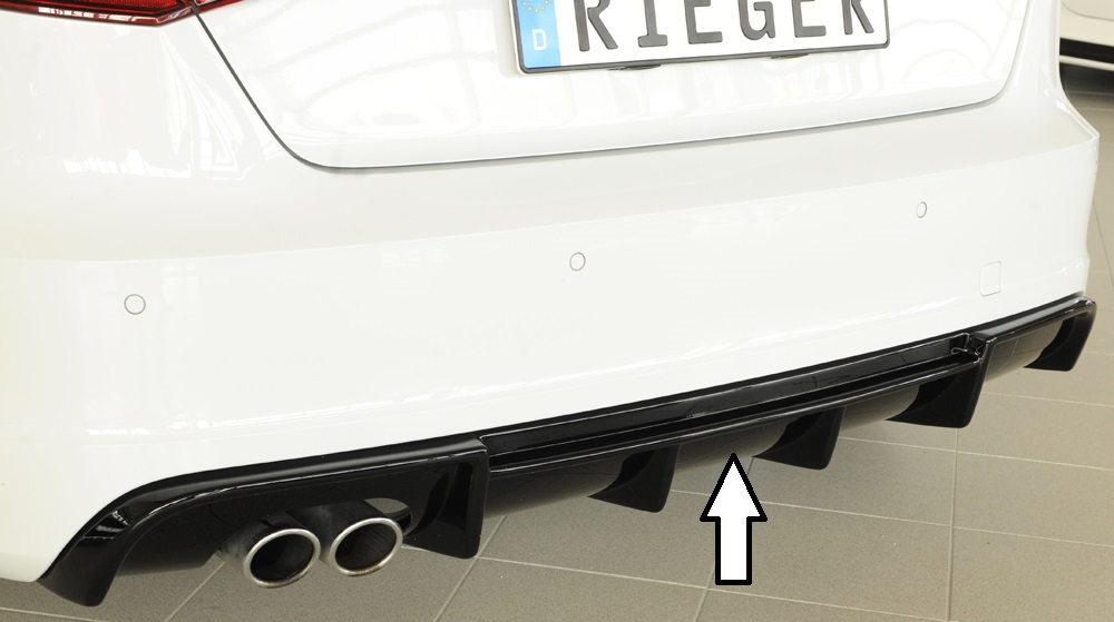 Diffuser passend voor Audi A3 S-line Sportback / Hatchback 8V 12-16 Rieger Glans Zwart