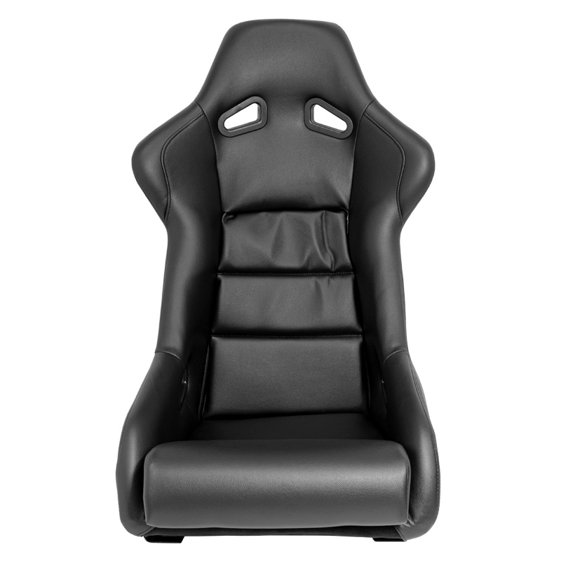 Sport seat 'BS1' - Black Synthetic leather - Non-reclinable fibreglass back-rest - incl. slides
