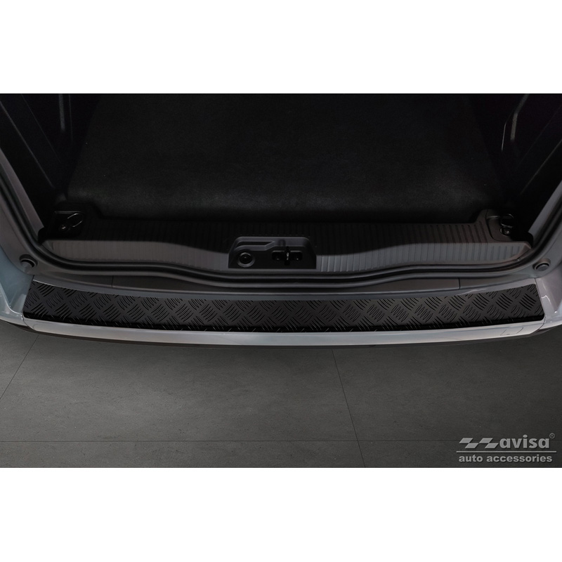 Matt Black Aluminum Rear bumper protector  Mercedes Citan (W420) Box/Tourer 2021- 'Riffled Plate'