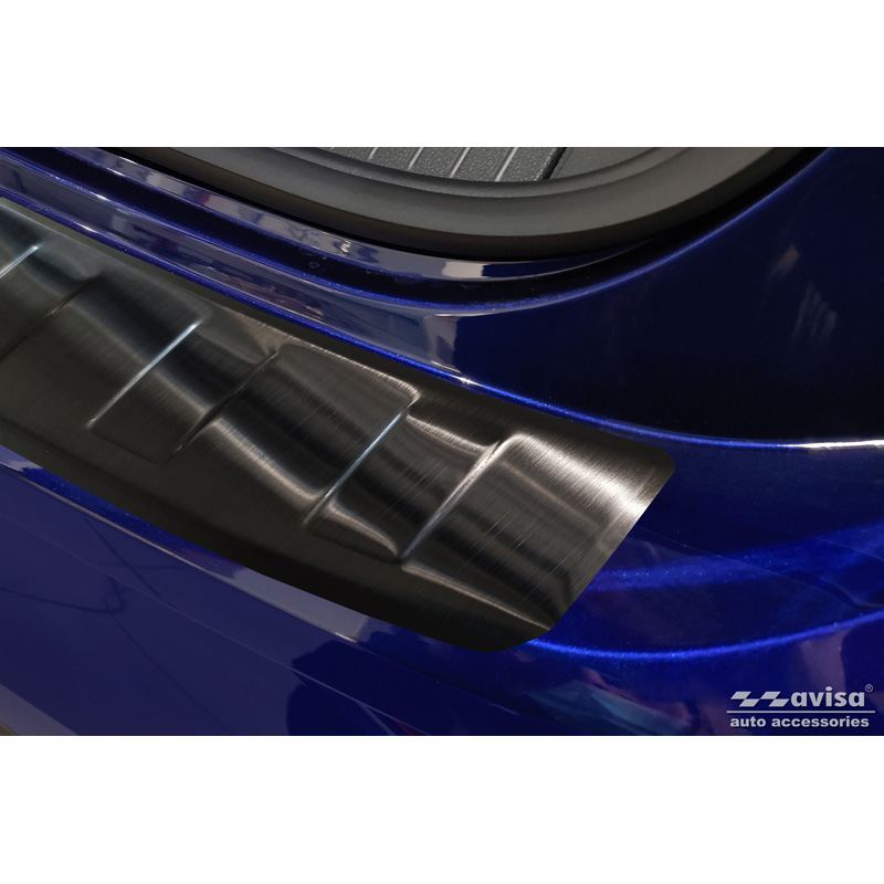 Black Stainless Steel Rear bumper protector  Volkswagen Golf VIII Variant 2020-2024 & FL 2024- 'Ribs'