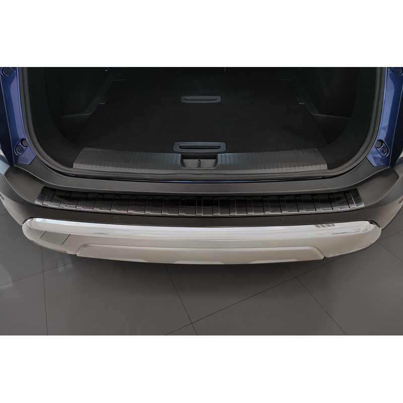 Black Stainless Steel Rear bumper protector  Nissan X-Trail IV (T33) 2021- 'Ribs'