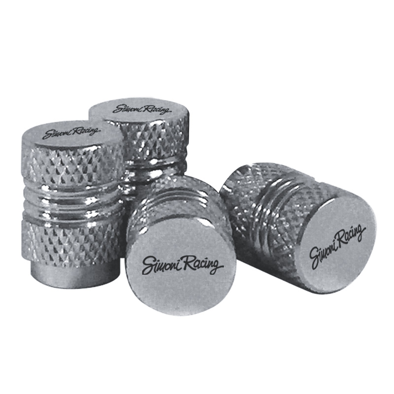 Simoni Racing Valve Caps Milled - Chrome - 4 pieces