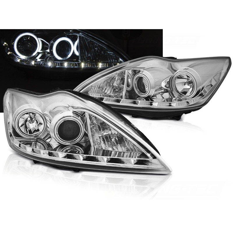 Headlights Ford Focus 08-11 CCFL Devil/Angel Eyes