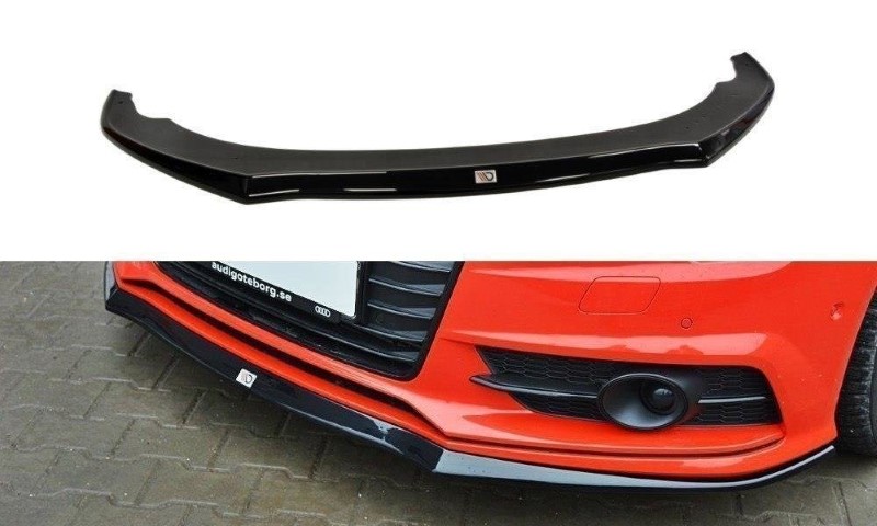 Voorspoiler passend voor Audi S7 / A7 S-Line C7 FL Glanzend Zwart