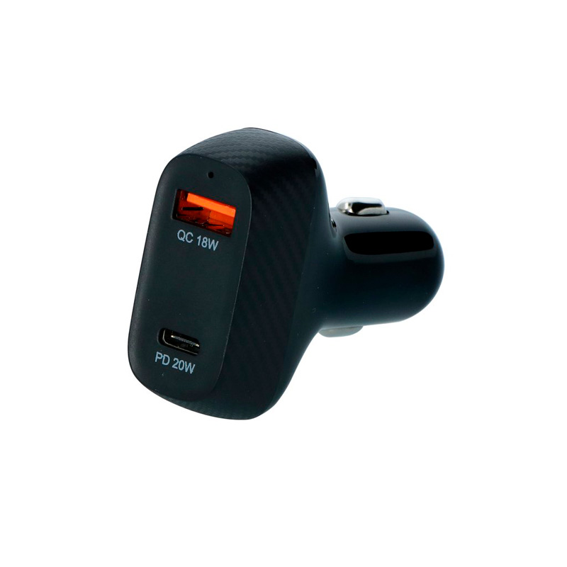 Carpoint Dual Fast Charging Car Charger 12/24V 20W USB-C + 18W USB 3.0