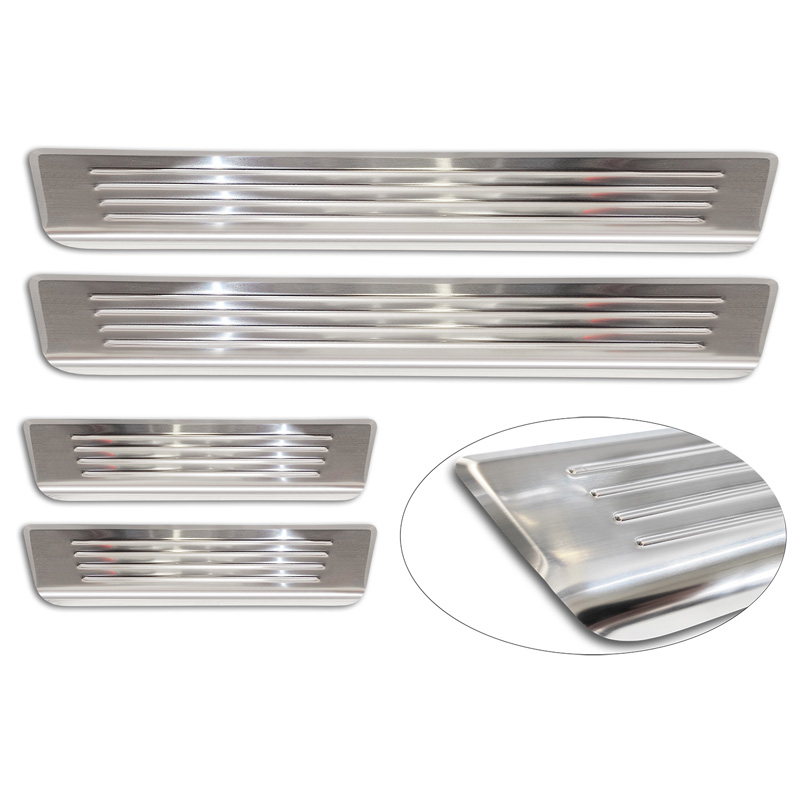 Inox door sill protectors  Volvo EX30 2023- - 'Lines' - 4-pieces