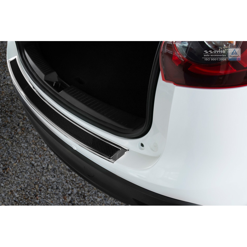 Stainless Steel Rear bumper protector 'Deluxe'  Mazda CX5 2012-2017 Chrome/Black Carbon