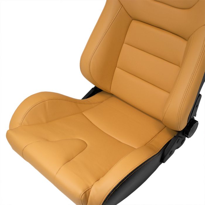 Sport seat 'RK' - Beige Synthetic leather - Dual-side reclinable back-rest - incl. slides