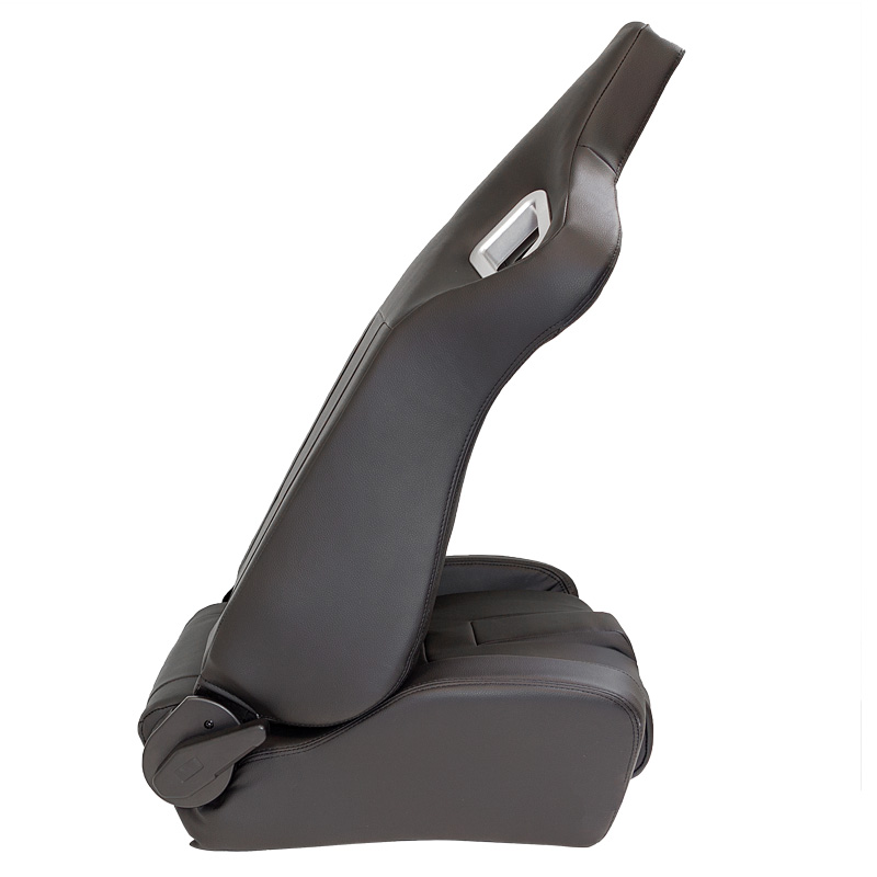 Sport seat 'RS6-II' - Matt-Black Synthetic leather - Dual-side reclinable back-rest - incl. slides