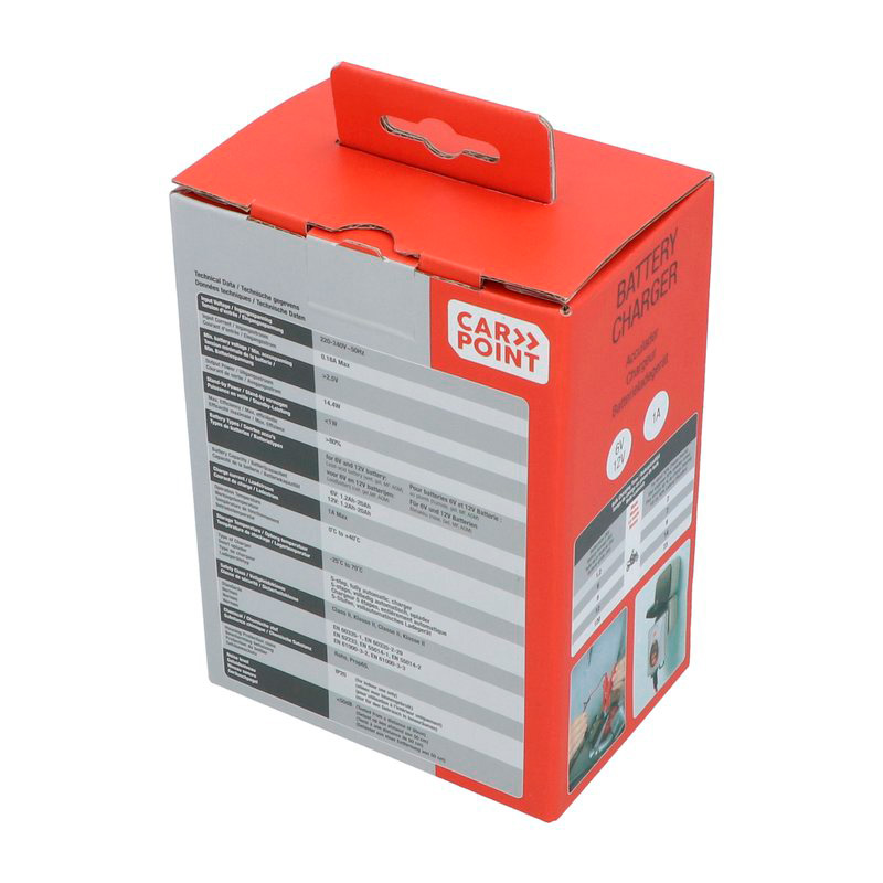 Carpoint BX-4M 6V/12V Battery Charger 1 Ampère