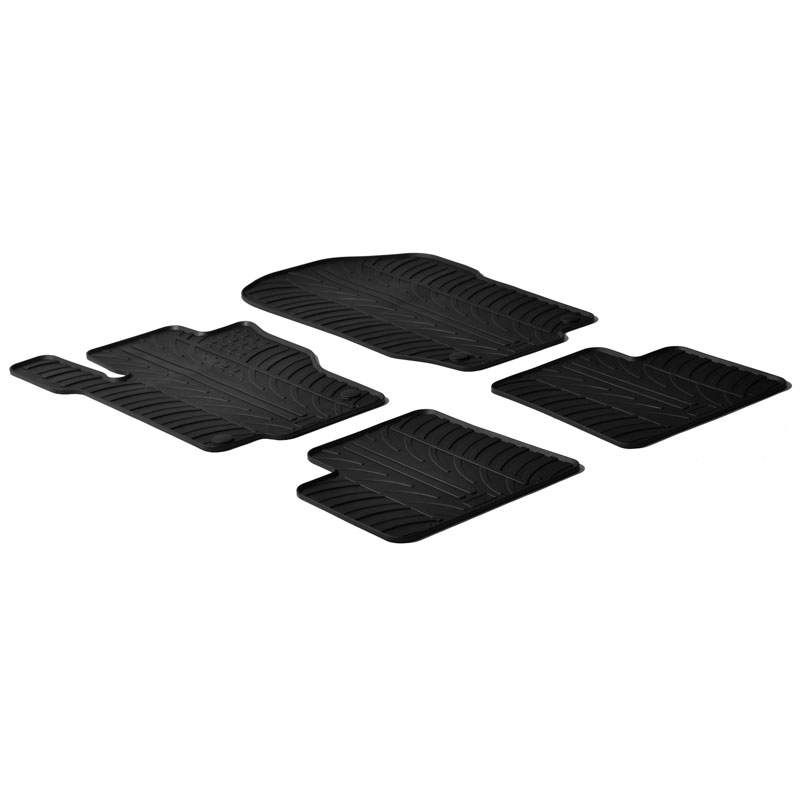 Rubber car mats set  Mercedes M-Class W164 2005- (T profile 4-pieces + mounting clips)