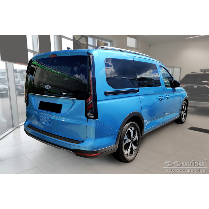 Black Stainless Steel Rear Bumper Protector  Ford Tourneo Connect III 2022- 'Ribs'
