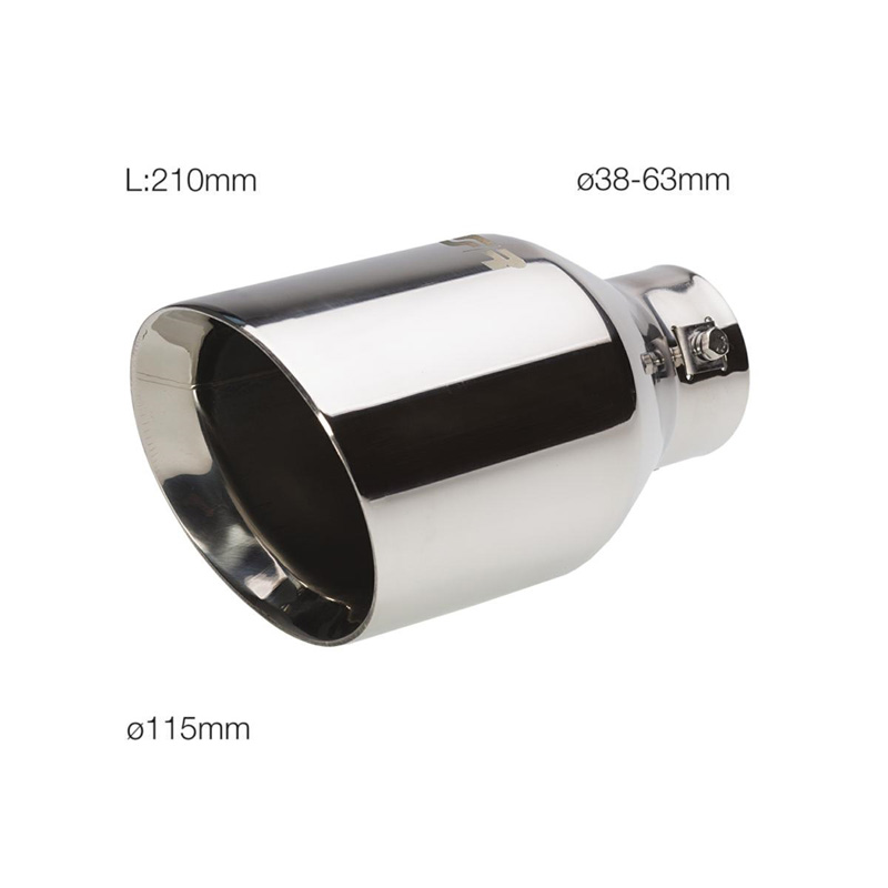 Simoni Racing Exhaust Tip Round/Slanting Inox - Ø114xL210mm - Installation ->60mm