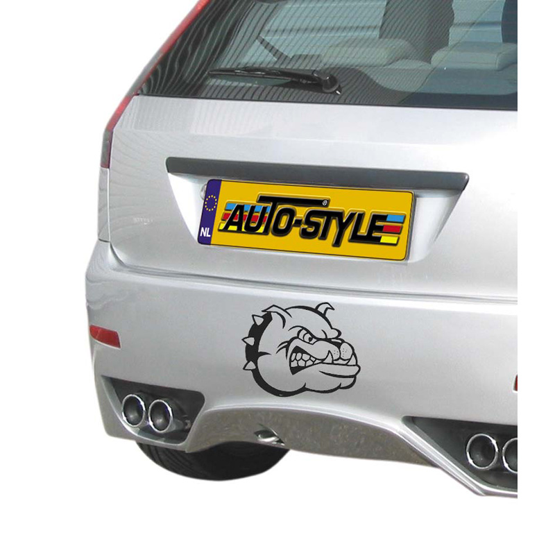 Sticker Bulldog Head - black - 16x13cm