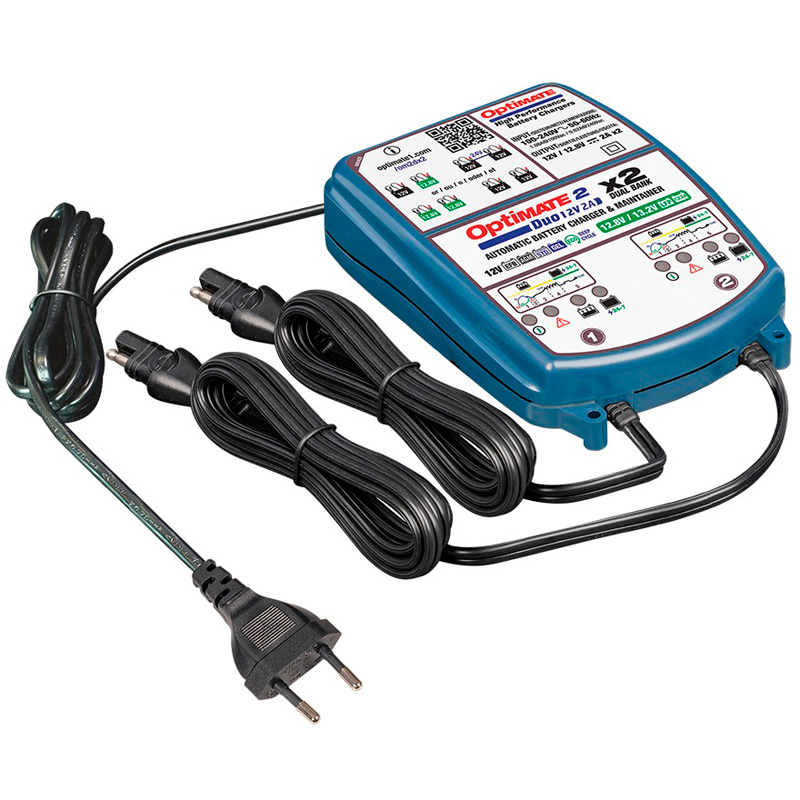 OptiMate 2 DUO x 2 BANK - 12V / 12,8V 2-Amp Battery Saving charger-tester-maintainer