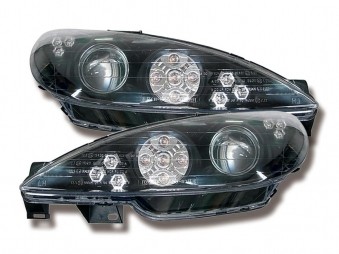 Headlights Peugeot 206 98-05 Led dagrijlight black