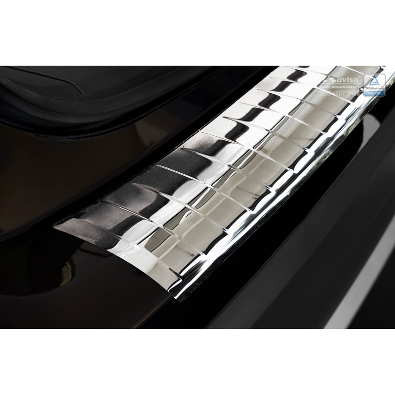 Chrome Stainless Steel Rear bumper protector  Mitsubishi Outlander III 2015- 'Ribs'