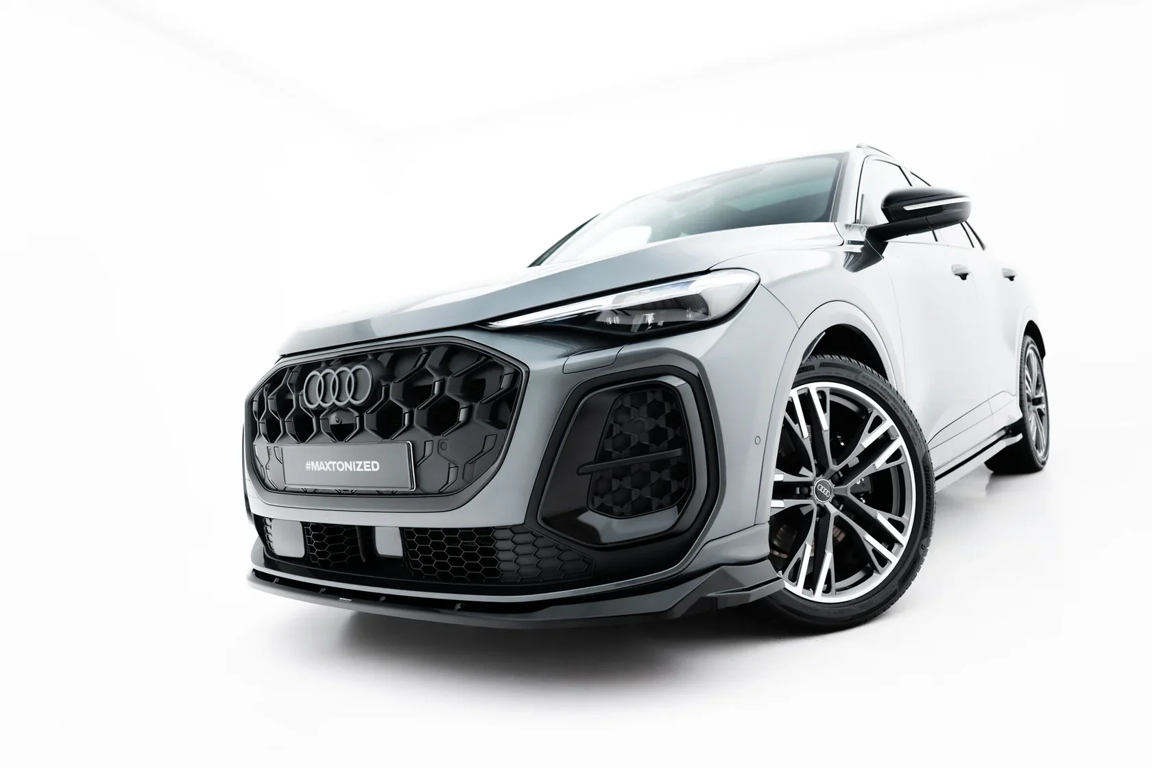 Voorspoiler passend voor Audi SQ5 / Q5 S-Line Sportback / SUV Mk3 Maxton Glans Zwart