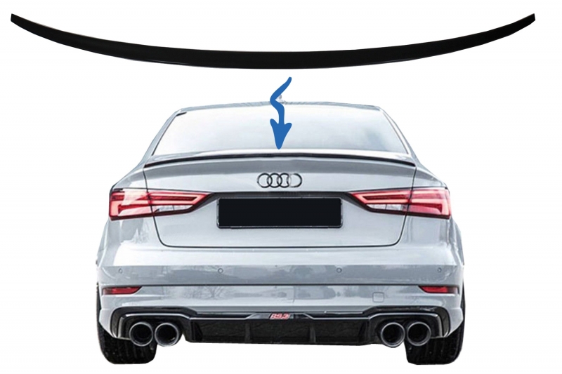 Spoiler passend voor Audi A3 8V Limousine Glans Zwart