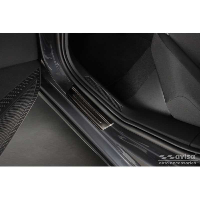 Black Inox door sill protectors  Volkswagen Taigo 2021- 'Exclusive Edition' - 4-pieces