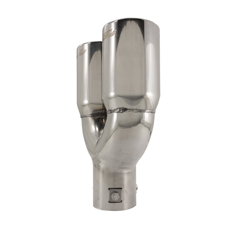 Simoni Racing Exhaust Tip Double Round Inox - Ø76xL230mm - Installation ->61mm