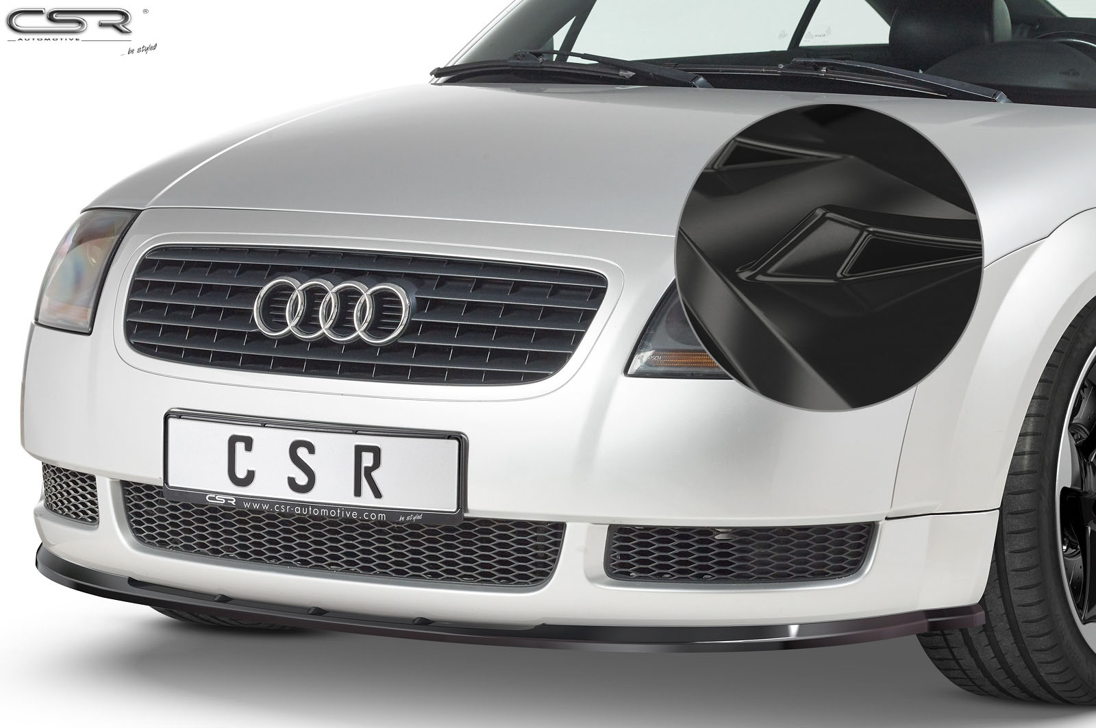 Voorspoiler passend voor Audi TT 8N Glans Zwart – 1998–2006