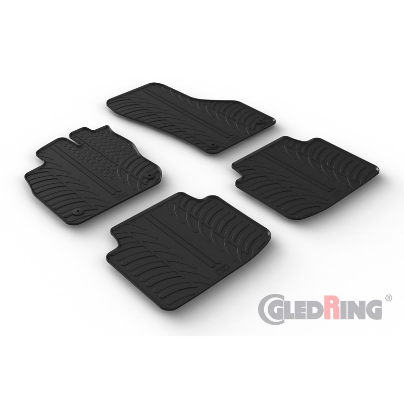 Rubber car mats set  Skoda SuperB IV (NZ5) Kombi 2024- (T profile 4-pieces + mounting clips)