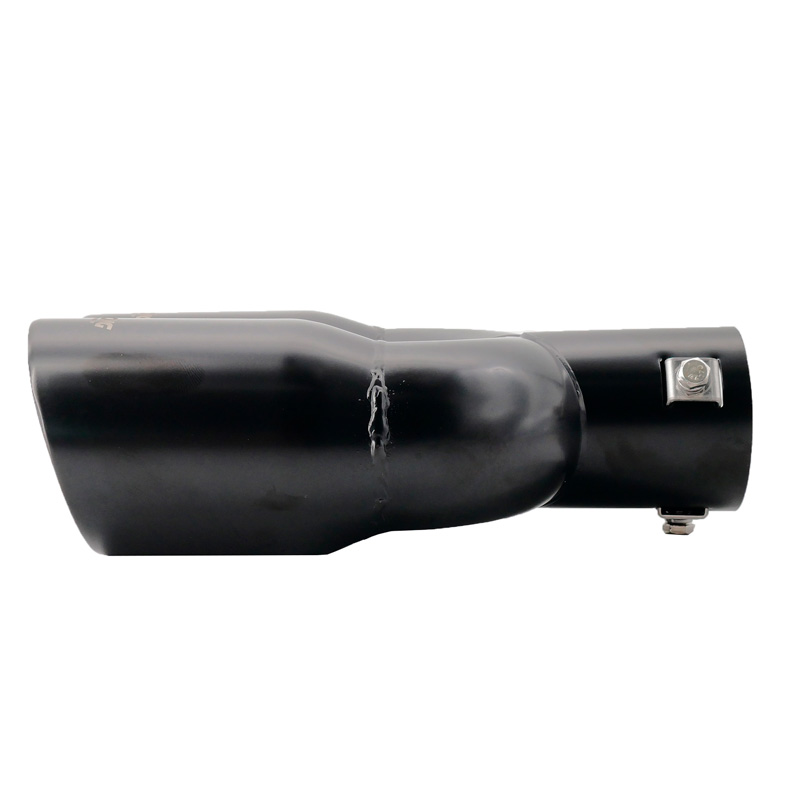 Simoni Racing Exhaust Tip Double Round/Slanting Inox Black - 2xØ76xL240mm - Installation 34-60mm