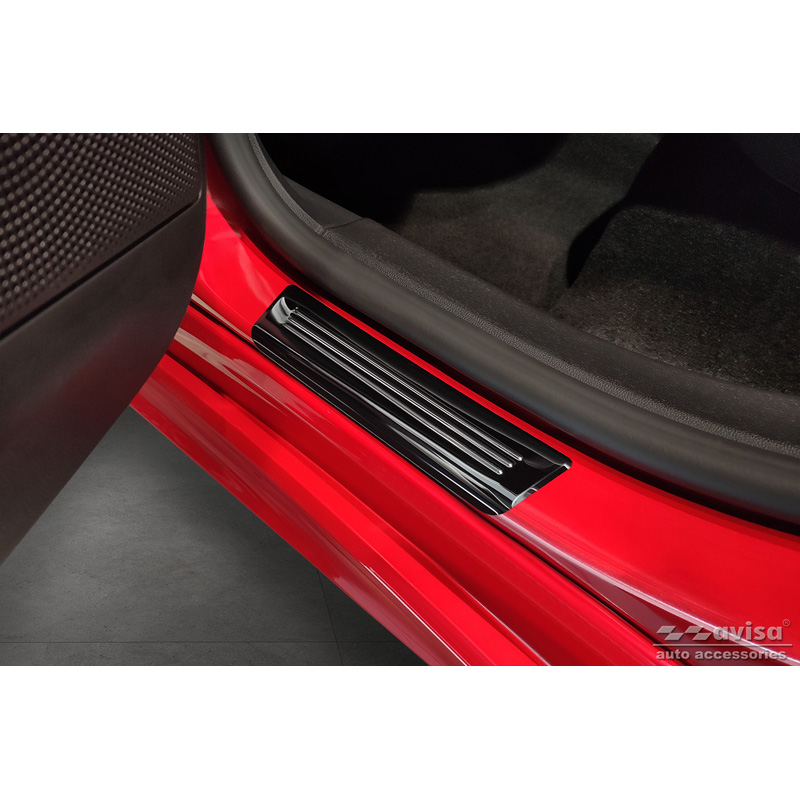 Black Inox door sill protectors  Ford Focus IV excl. ST-Line 2018- 'Hybrid' - 4-pieces