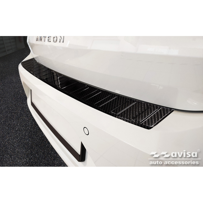 Real 3D Carbon Rear bumper protector  Volkswagen Arteon 2017-2020 & FL 2020- 'Ribs'