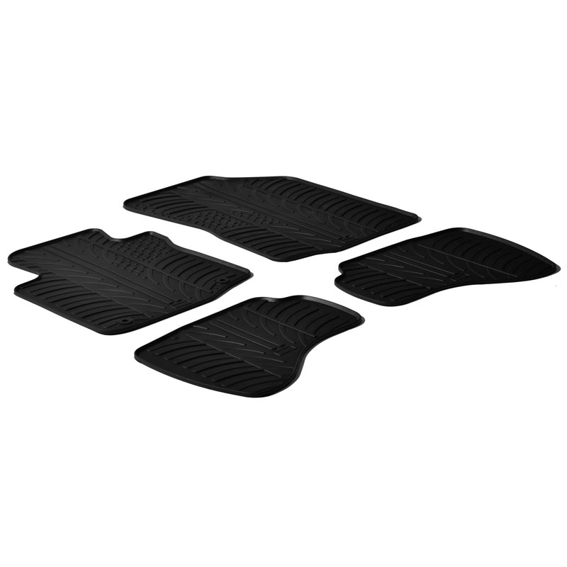 Rubber car mats set  Citroen C1 / Peugeot 107 / Toyota Aygo 2010- (T profile 4-pieces + mounting clips)