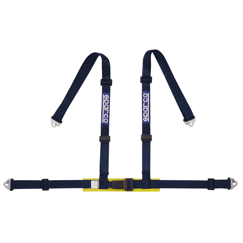 Sparco 4-Point Sport seat belt - Black - incl. Pelvis protection & hook mounting (E-Mark)