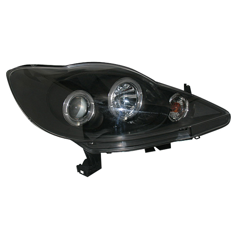 Set Headlights  Peugeot 107 2005-2012 - Black - incl. Halos