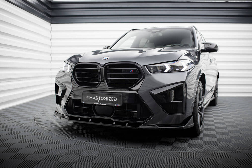 Voorspoiler passend voor BMW X5M F95 Facelift Maxton Glans Zwart V.2