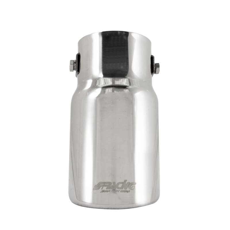 Simoni Racing Exhaust Tip Oval/Slanting Inox - 77x72xL140mm - Installation ->62mm