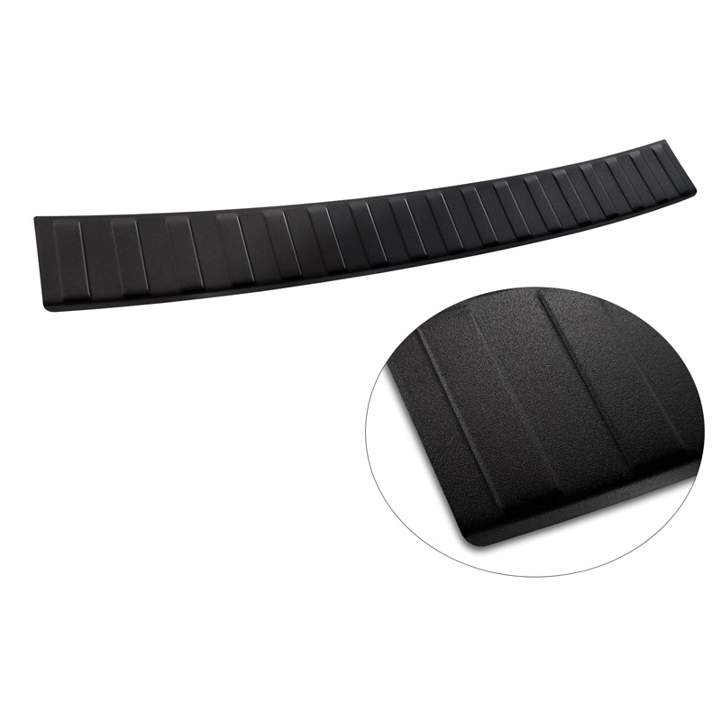 Matt Black Stainless Steel Rear bumper protector  Volkswagen Passat 3G Variant 2014-2023 'Ribs'