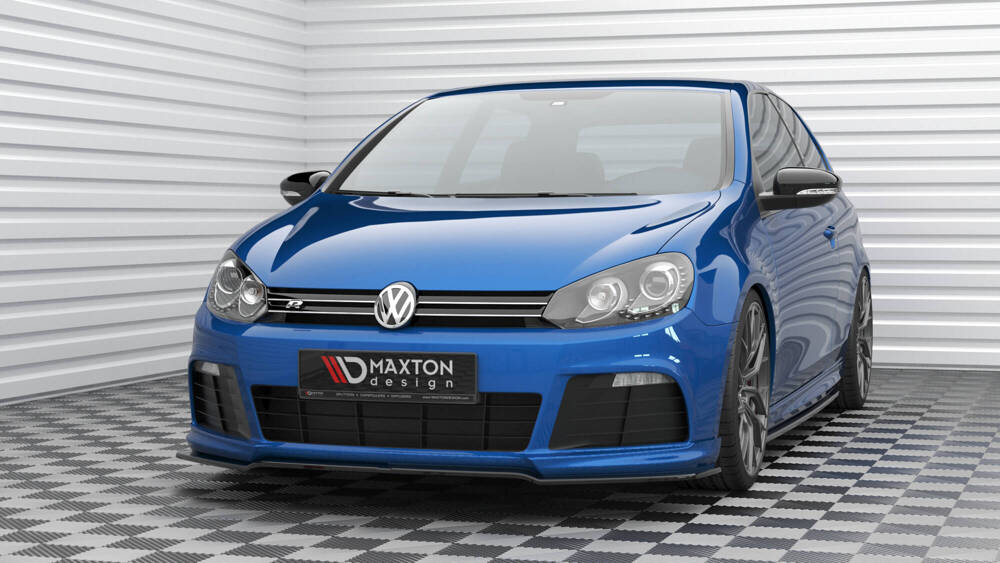 Voorspoiler passend voor VW Golf 6 R Glans Zwart V.2