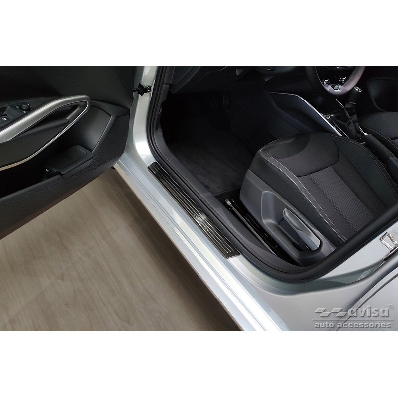 Black Inox door sill protectors  Skoda Fabia IV Hatchback 2021- 'Special Edition' - 4-pieces