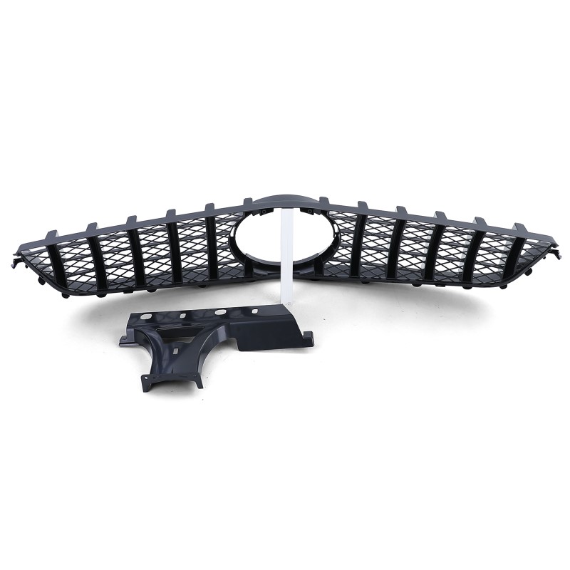 Grill passend voor Mercedes C207 W207 A207 (2009-2012) Coupe Cabrio GT Look Glans Zwart/Chroom