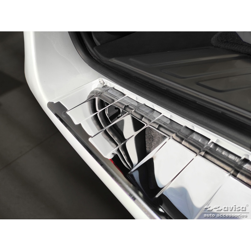 Chrome Stainless Steel Rear bumper protector  Mercedes Vito / V-Class 2014-2019 & Facelift 2019- 'Ribs' 'XL'