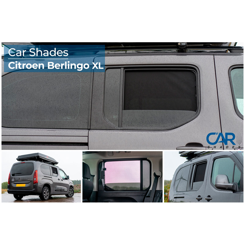 Set Car Shades (rear side doors)  Citroen Berlingo incl. XL / Peugeot Rifter / Opel Combo Life / Toyota Proace City 2018- (2-pieces)