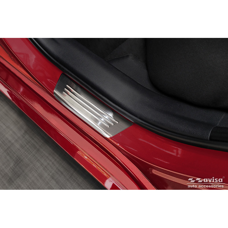 Stainless Steel Door sill protectors  Toyota Yaris 2020- incl. Facelift, excl. GR / Toyota Yaris Cross 2021- / Toyota C-HR II 2023- 'Lines' - 4-pieces
