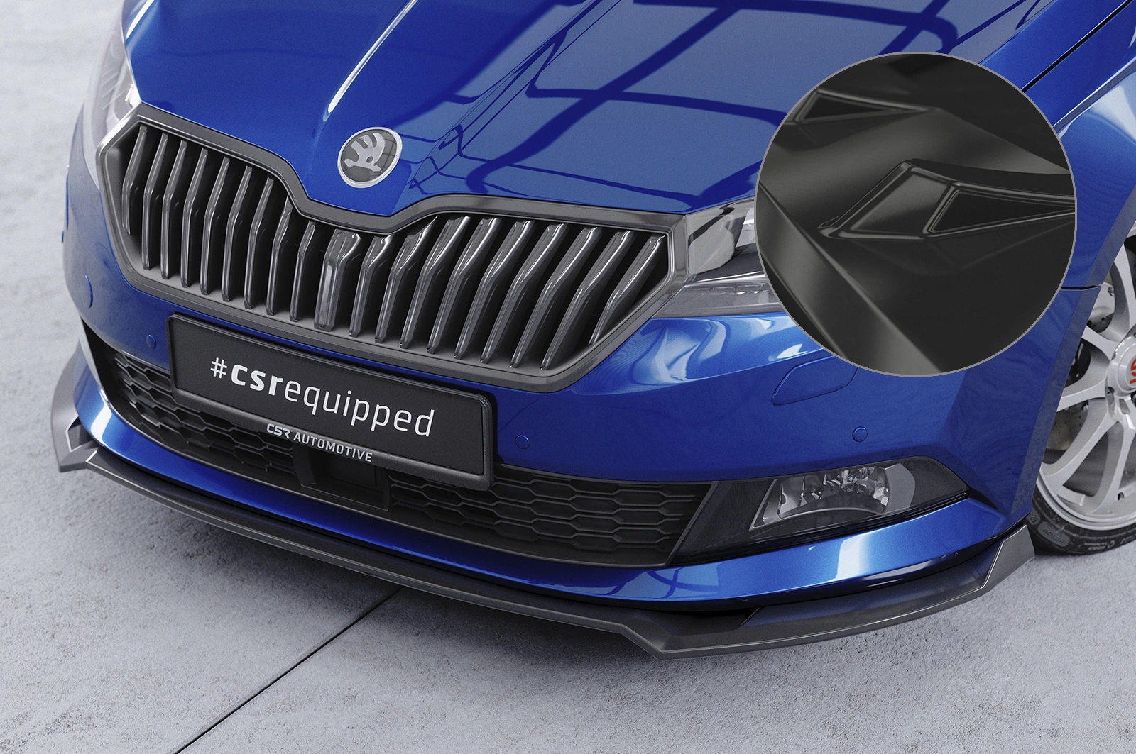 Voorspoiler passend voor Skoda Fabia 3 (Typ NJ) 2019-2021 Facelift – Glans Zwart CSR