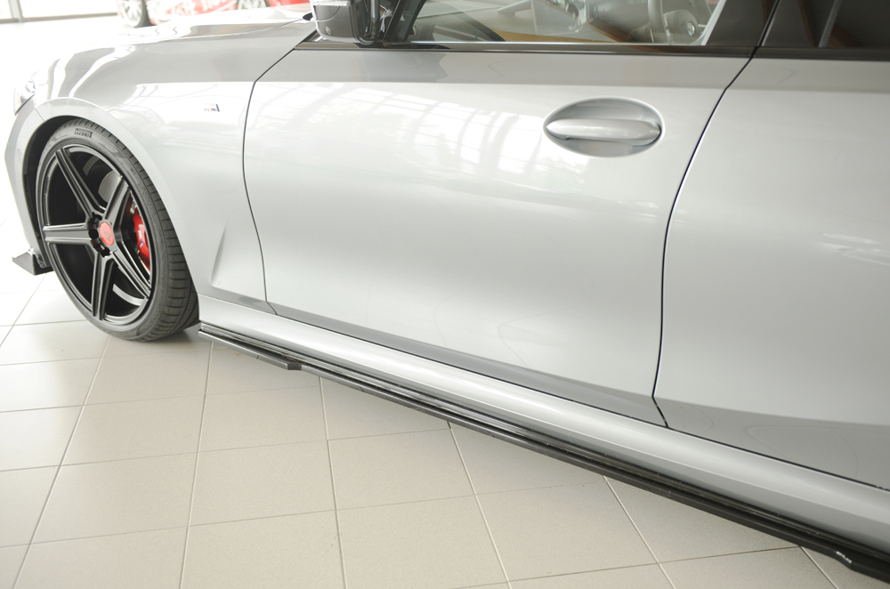 Zijskirts passend voor BMW 3 Serie M Pakket G20 G21 Rieger Glans Zwart