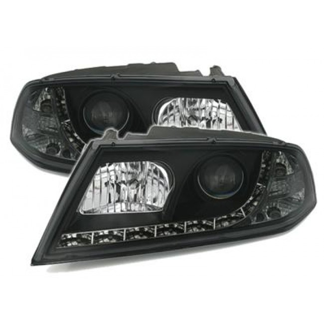 Headlights Skoda Octavia 05-09 Dayline Devil Eyes Black